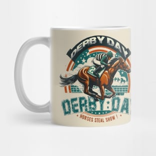 funny derby day horse racing steal show Mug